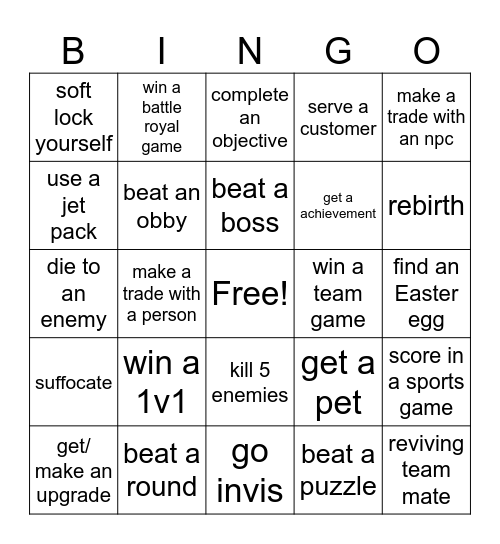 dawdsa Bingo Card