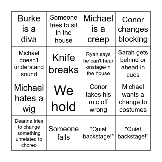 WSS Tech Bingo Card
