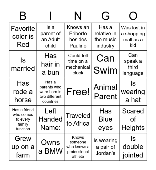 Know Your Co-Worker Bingo Card