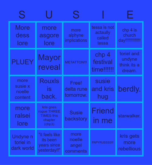 DELTARUNE Bingo Card