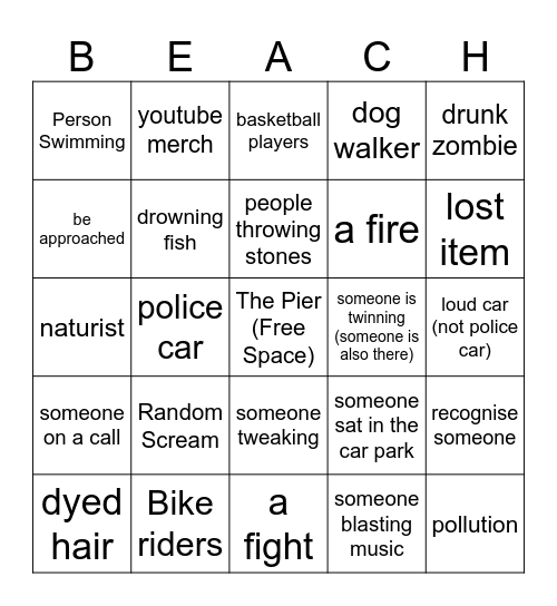 Brighton Beach Bingo Card