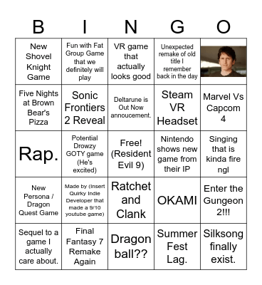 Summer Fest Bingo Card