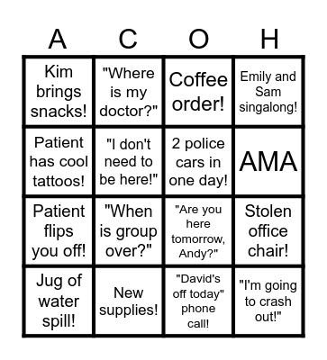 AT Bingo Card