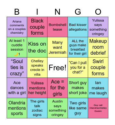 LIUSA Season 7 predictions Bingo Card