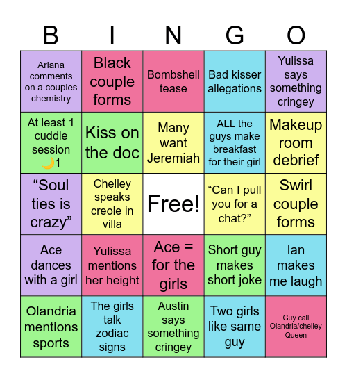 LIUSA Season 7 predictions Bingo Card