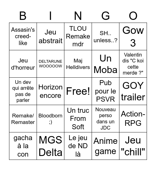 SOP 2025 Bingo Card