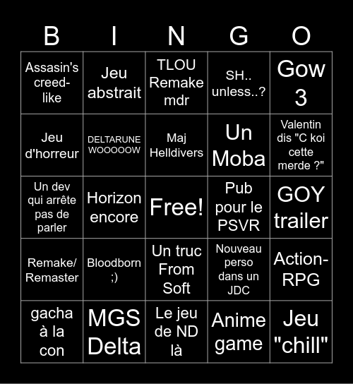 SOP 2025 Bingo Card
