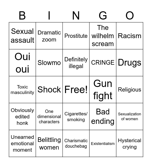 MOVIE BINGO Card