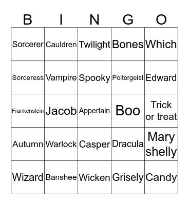 Halloween-Greyson McKinney Bingo Card