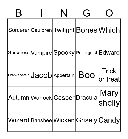 Halloween-Greyson McKinney Bingo Card