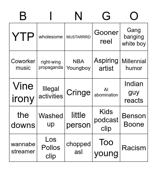 Bingo reels Bingo Card