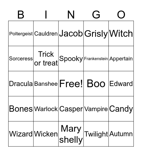 Halloween lily  Bingo Card