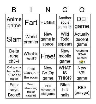 Jungle state of play Bingo Card