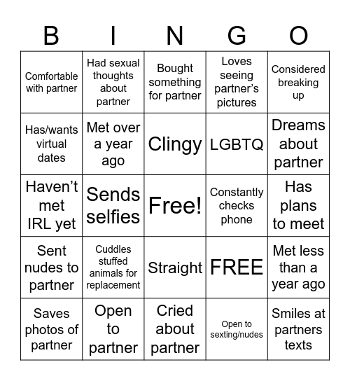 Romantic bingo Card
