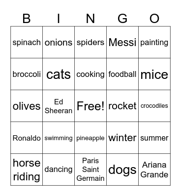 Do you like Bingo Card