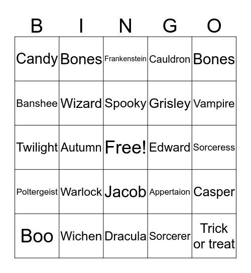 Halloween-James  Bingo Card