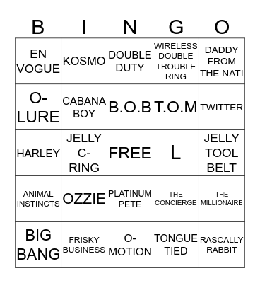 Pure Romance Bingo Card