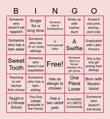 SAINT FRANCIS SCHOOL Bingo Card