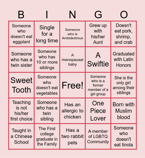 SAINT FRANCIS SCHOOL Bingo Card