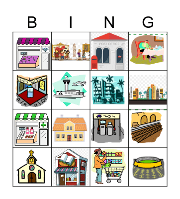 Places of the city Bingo Card
