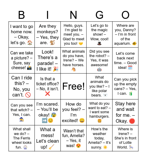 YBM Book 4 Review Bingo Card