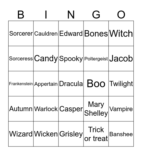 Halloween - Sydney  Bingo Card