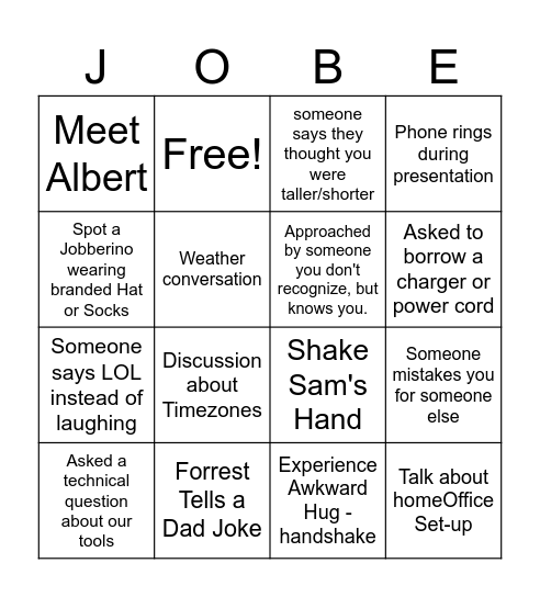 IRL Bingo - Jobber CYI Bingo Card