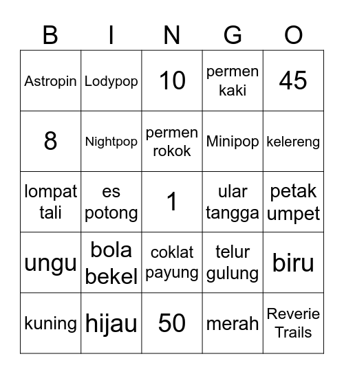 Punya Azél Bingo Card