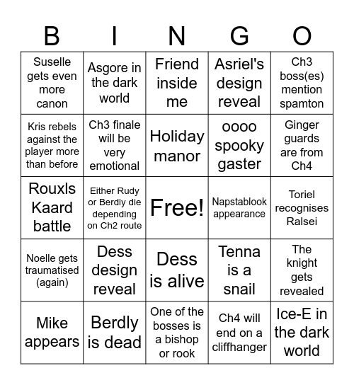 i am deltaruning all over the place Bingo Card