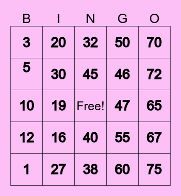 Celly Bingo Card