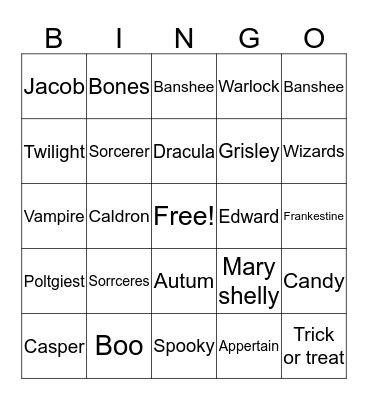 Halloween Abdi Bingo Card