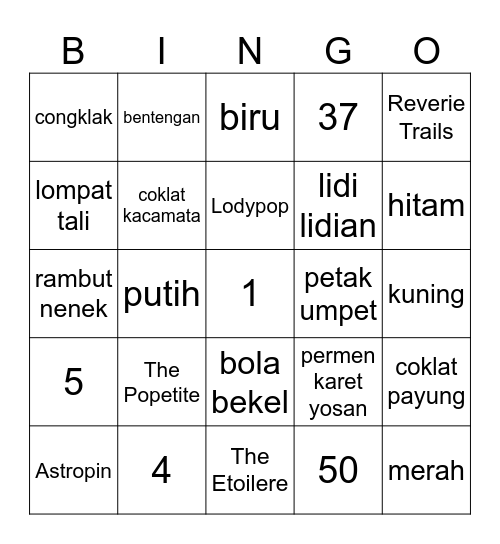 ☆ LEA'S BINGO! Bingo Card