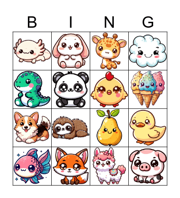 Kawaii Bingo Card