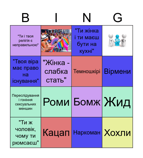 Мова ворожнечі Bingo Card
