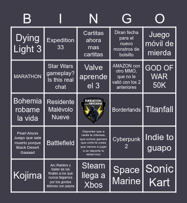 Summer Game Fest Fundación Bingo Card