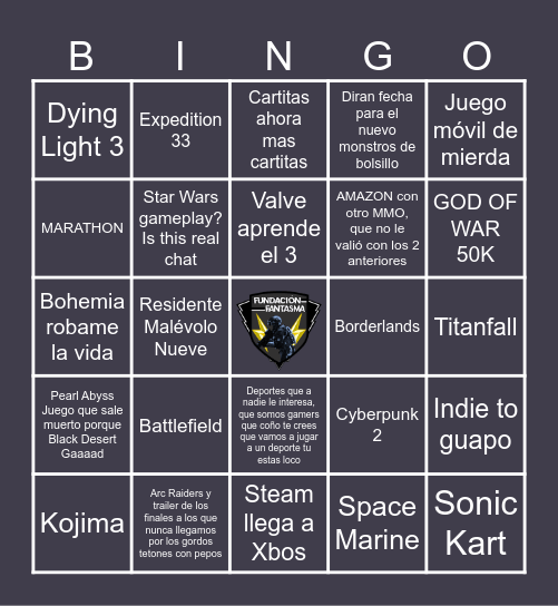 Summer Game Fest Fundación Bingo Card