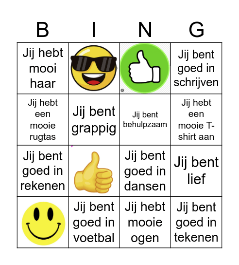 Complimentenbingo Card