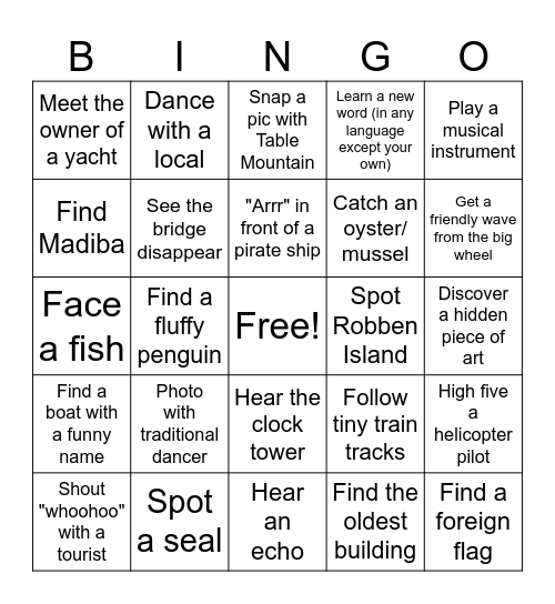 Waterfront - Team Building Bingo Card