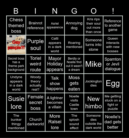 Deltarune ch.3 & 4 BINGO Card