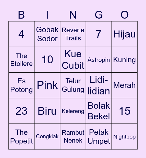 Naviel's Bing Bong Go! Bingo Card