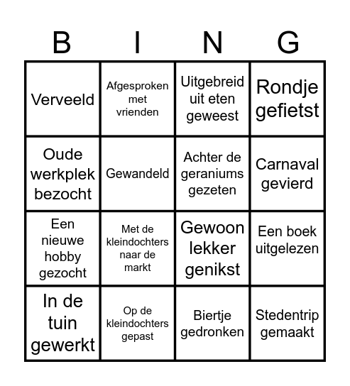 Bingo met Wim Bingo Card