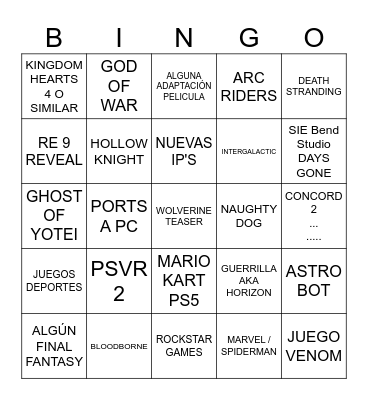 Summer PlayFest el Doritos Bingo Card