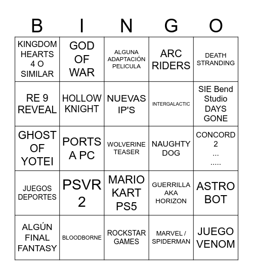 Summer PlayFest el Doritos Bingo Card