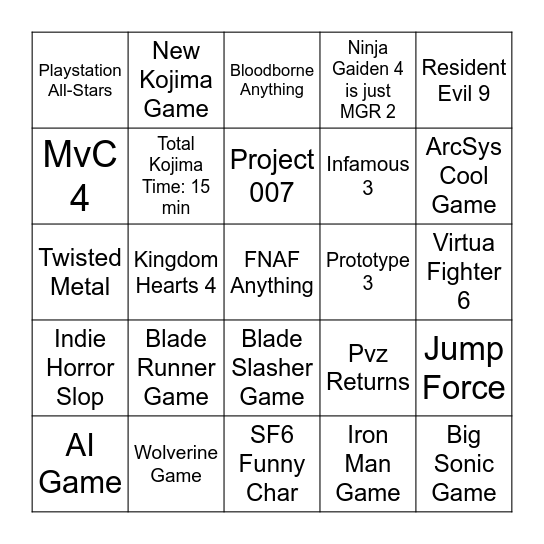 StateFestShowcase Bingo Card