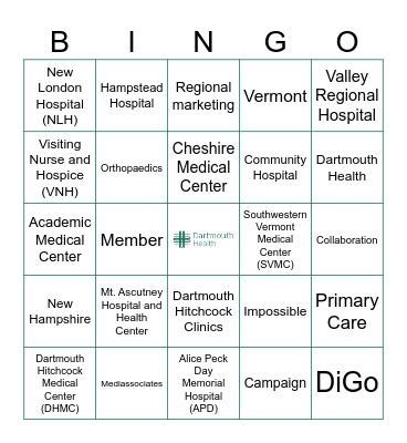 Regional Marketing Bingo Card