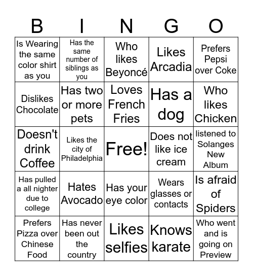 AmeriCorps: Find Some Who.... Bingo Card