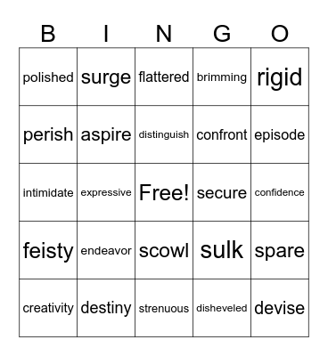 4th Grade ELA Bingo Card