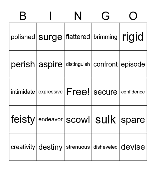 4th Grade ELA Bingo Card