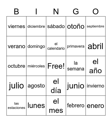La Fecha Bingo Card
