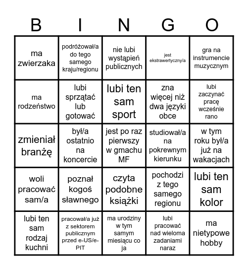 e-US & e-PIT Bingo Card